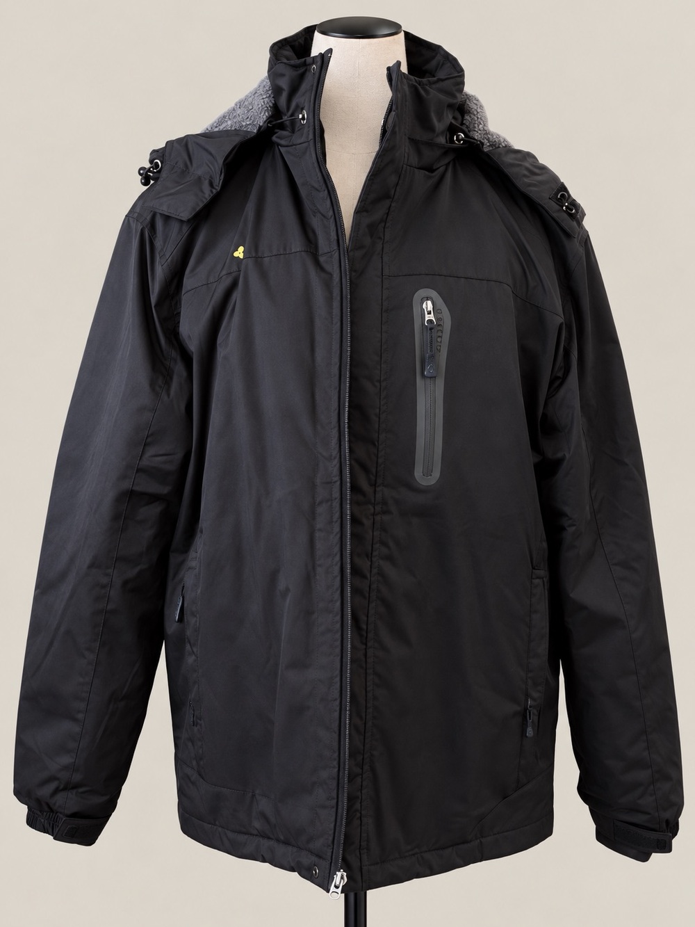 GEMYSE Black Hooded Fleece Lined Winter Jacket NWT Mens M